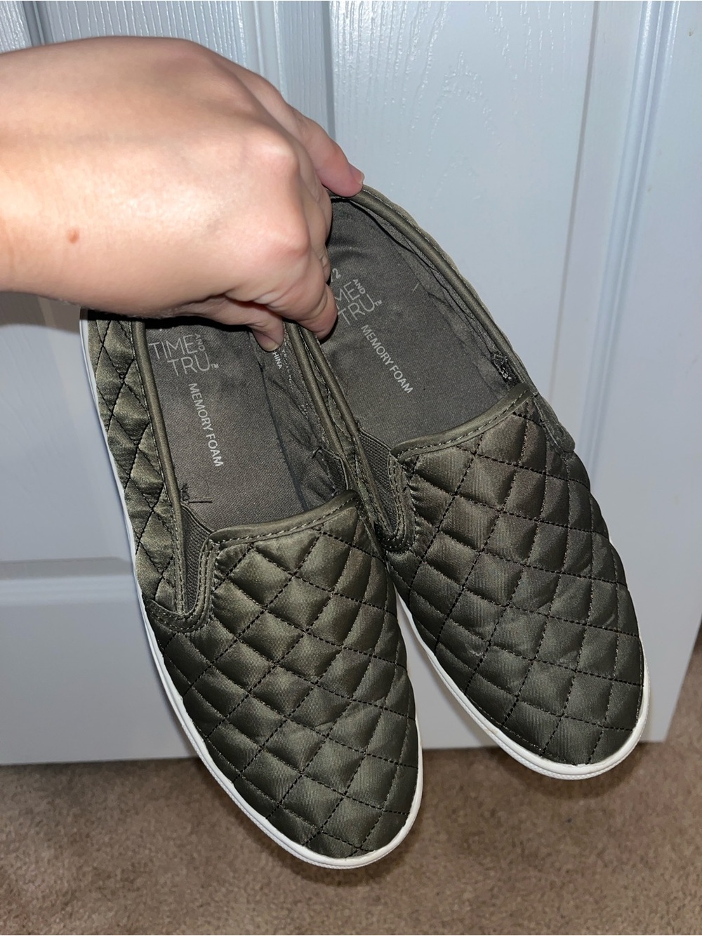 Time and Tru Green Slip-On Loafers